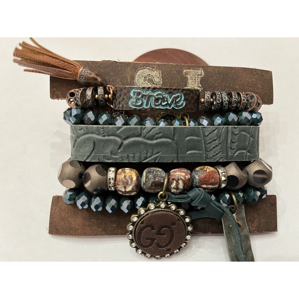 Upcycled designer Bracelet Stack
